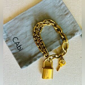 CAbi gold plated working lock and key bracelet